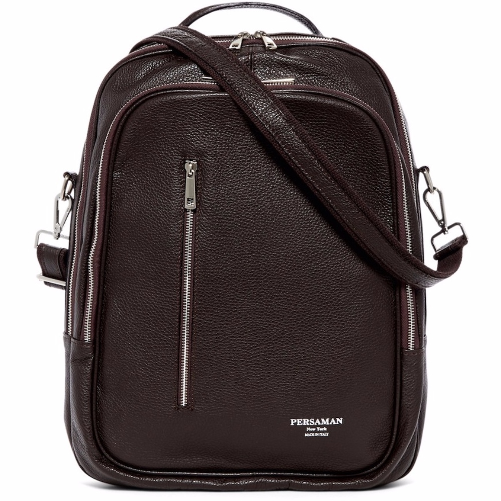 New Authentic Persaman New York Amalfi Italian Leather Backpack